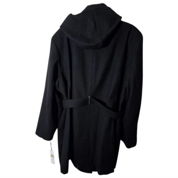 CALVIN klein Black belted hooded wool blend Walking coat plus size 3X new!!! - Picture 5 of 15
